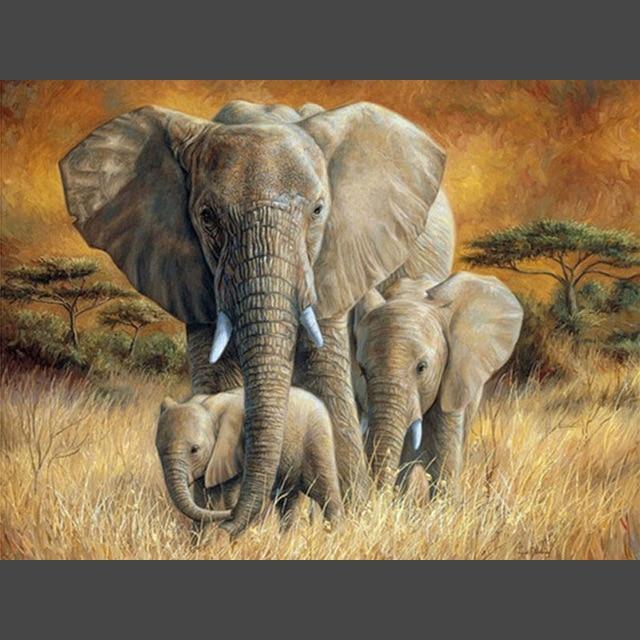 Elefant 14 Diamond Painting Diamant Malerei-DiamondpaintingX.ch