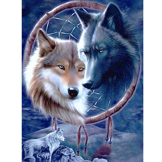 Aggressiver Wolf Diamond Painting Diamant Malerei-DiamondpaintingX.ch