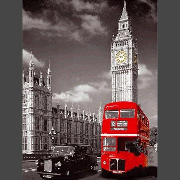 Bus mit Big Ben im Hintergrund Diamond Painting Diamant Malerei-DiamondpaintingX.ch