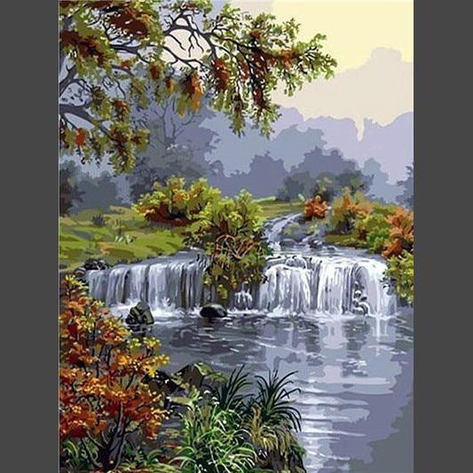 Fantasie Wasserfall Diamond Painting Diamant Malerei-DiamondpaintingX.ch