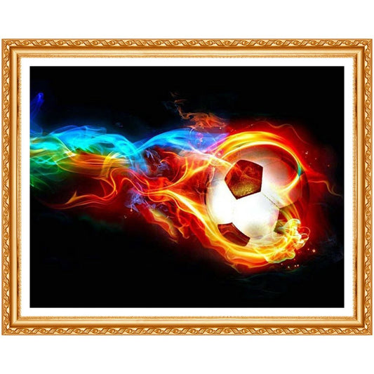 Glühender Fussball Diamond Painting Diamant Malerei-DiamondpaintingX.ch