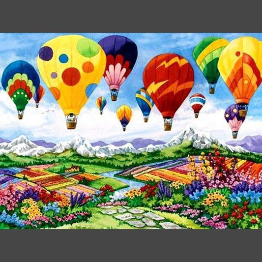 Heissluftballon 9 Diamond Painting Diamant Malerei-DiamondpaintingX.ch