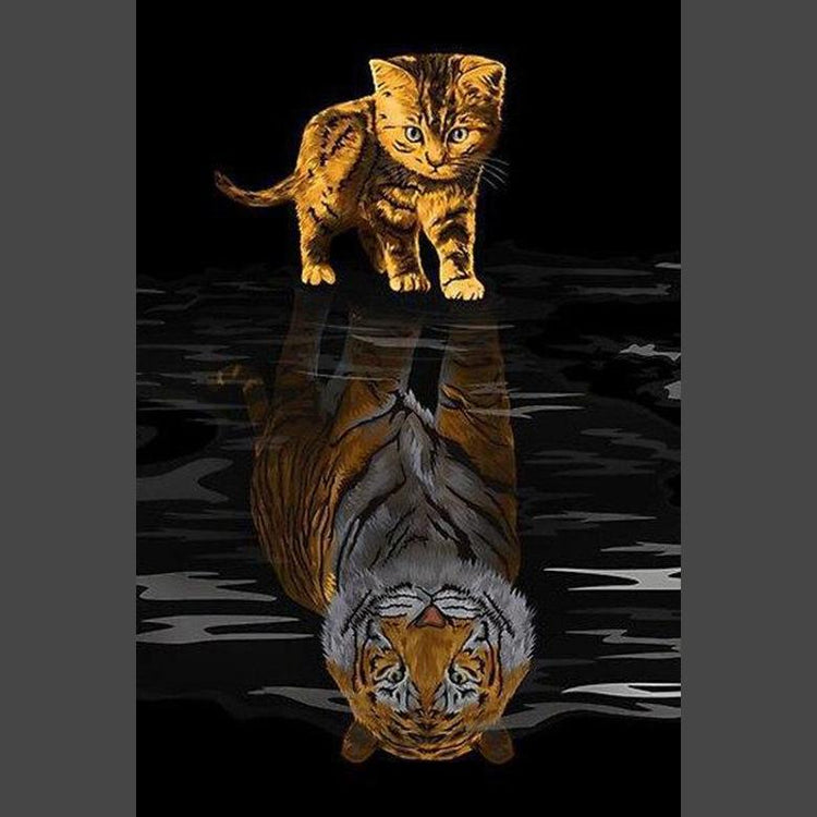 Katze / Tiger Fantasy Diamond Painting Diamant Malerei 4SA111-DiamondpaintingX.ch