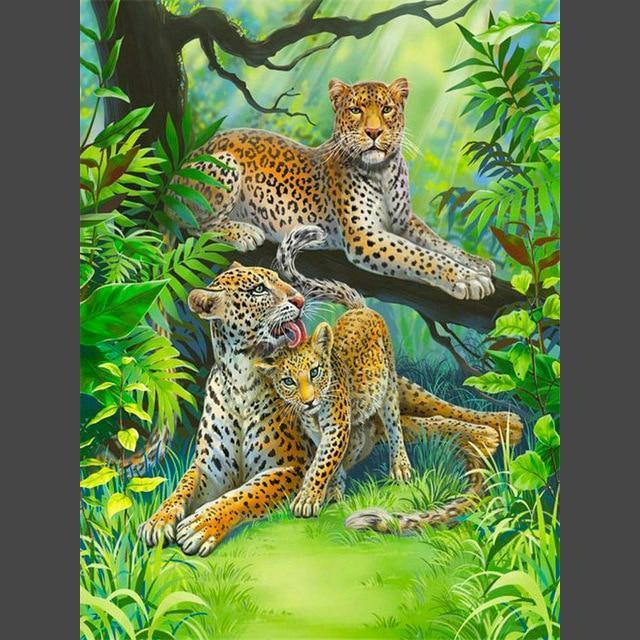 Leopard - 14 Diamond Painting Diamant Malerei-DiamondpaintingX.ch