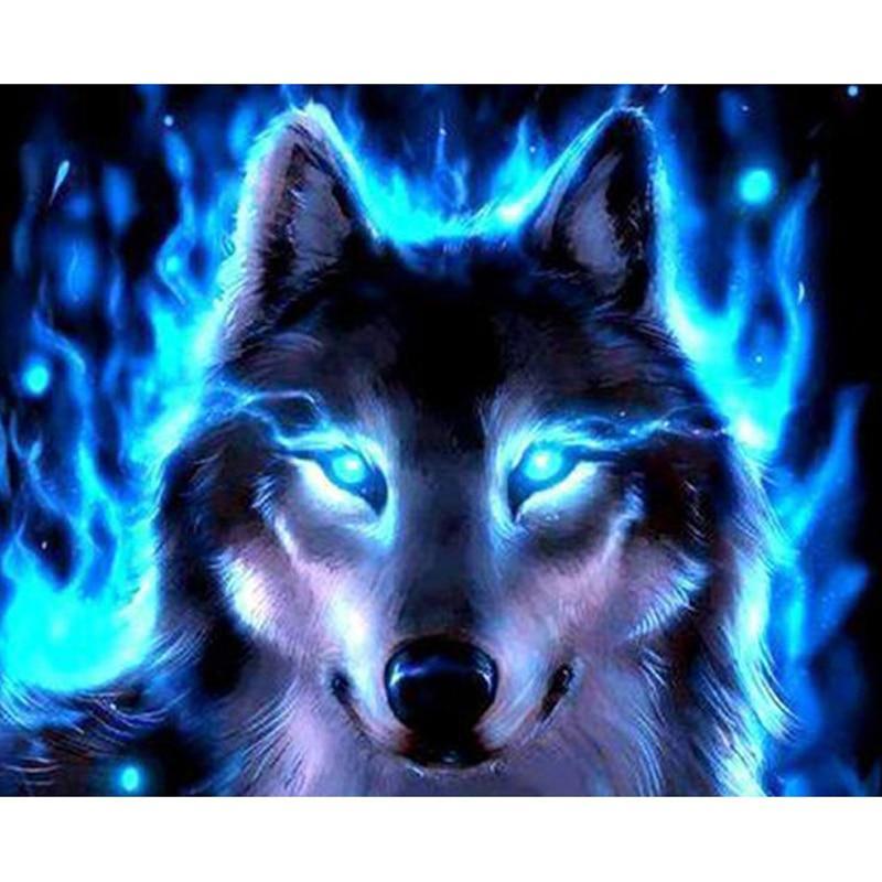 Leuchtender Wolf Diamond Painting Diamant Malerei-DiamondpaintingX.ch