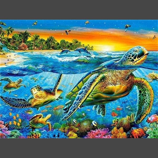 Schildkröte 010 Diamond Painting Diamant Malerei-DiamondpaintingX.ch